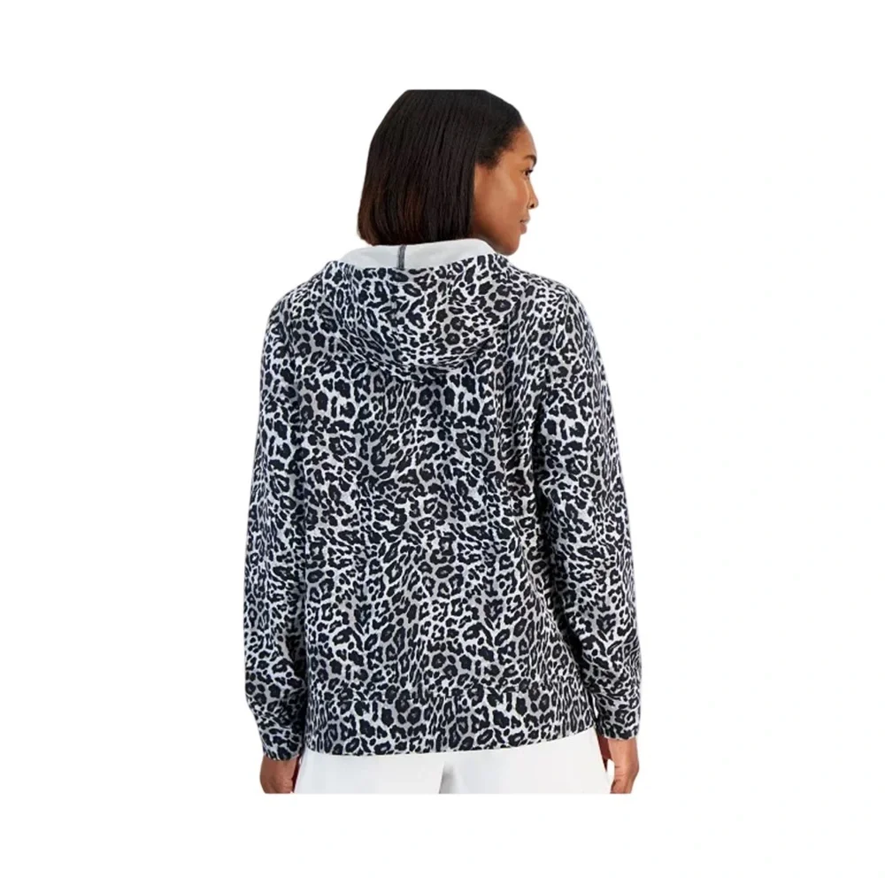 Ideology Animal Print Full Zip Fleece Hoodie Jacket NWT Size S - Picture 2 of 8